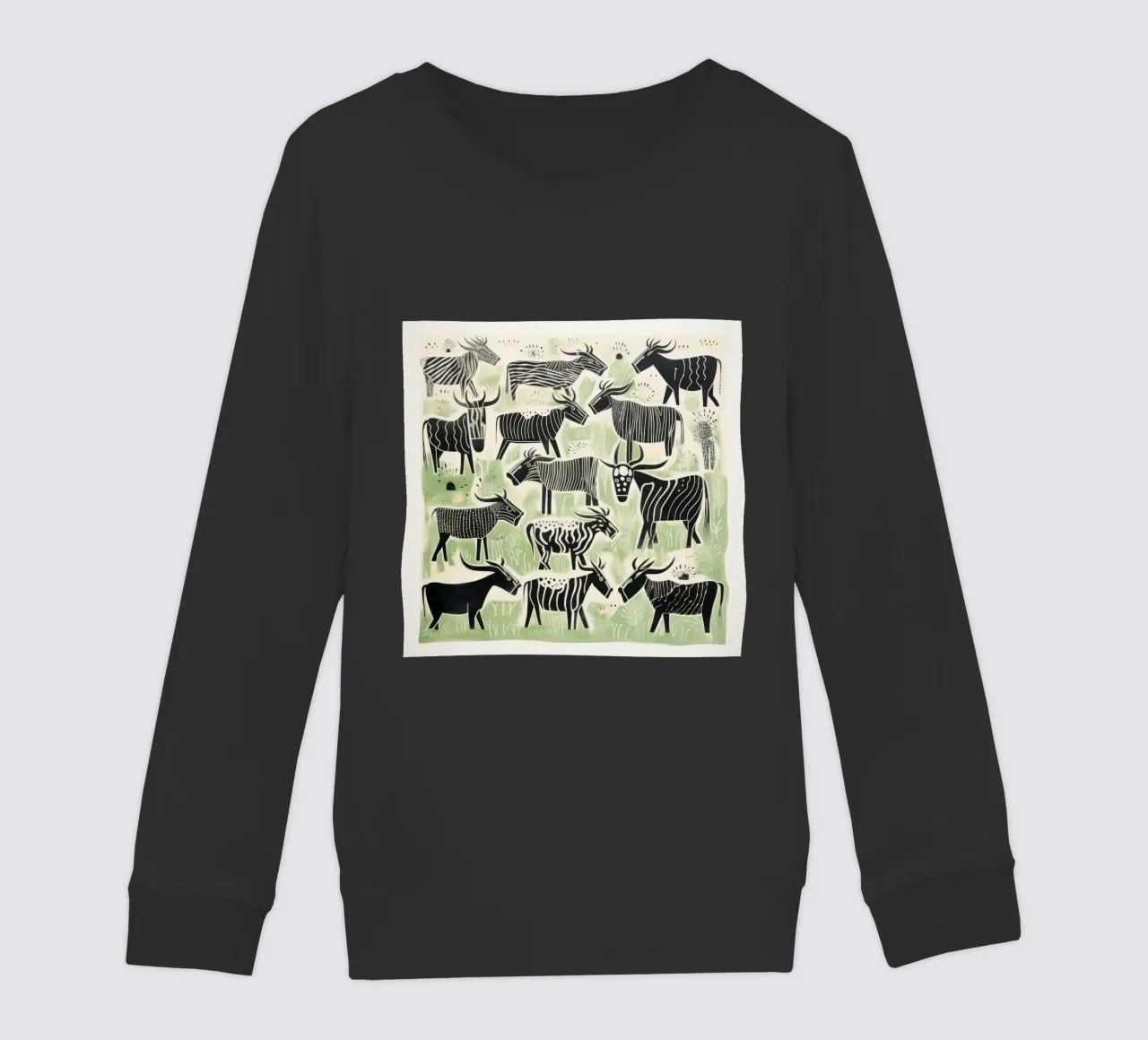 Gnu verdi felpa bambino da Minimal Animal Art