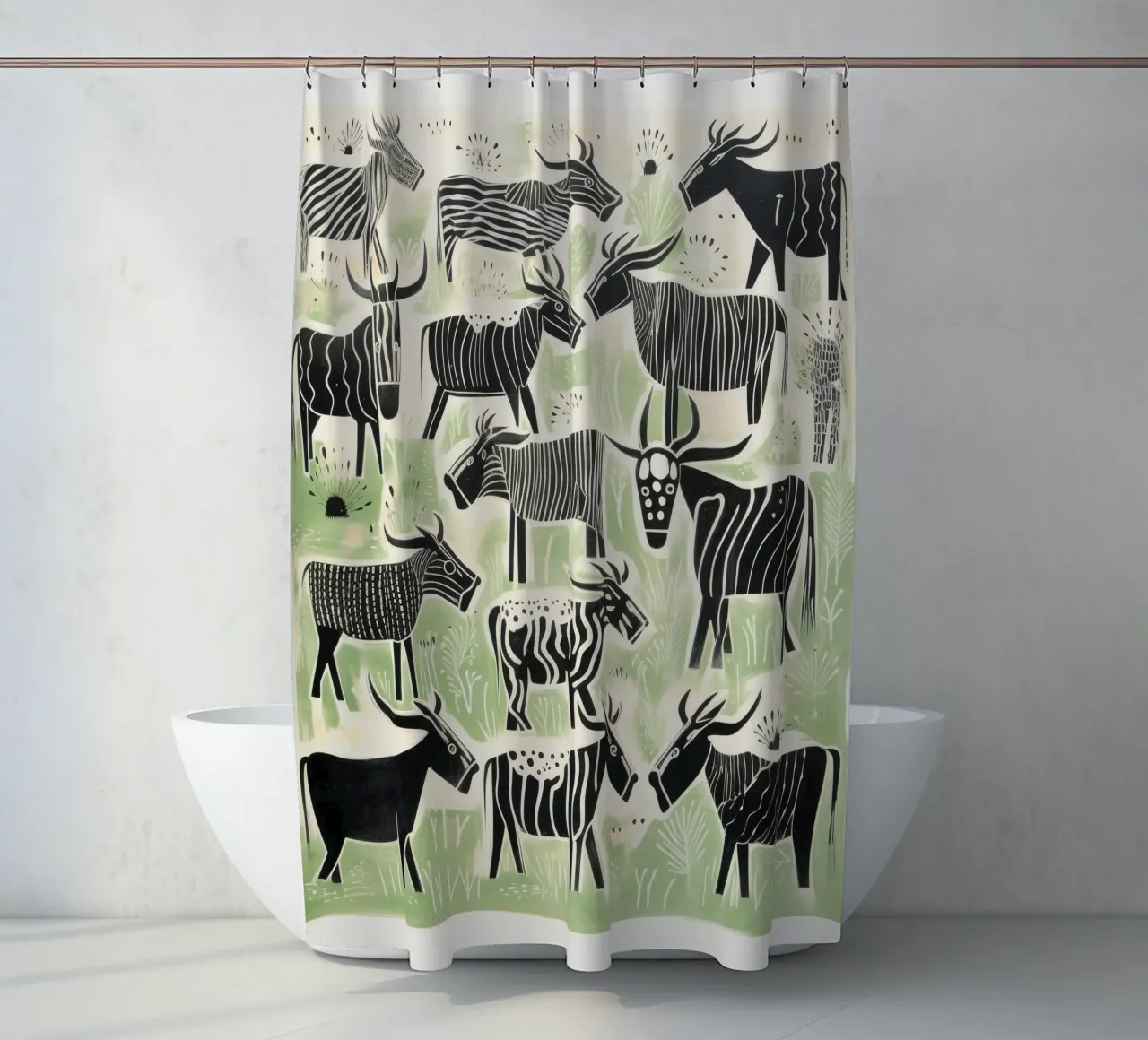 Gnu verde 3 tenda da doccia da Minimal Animal Art
