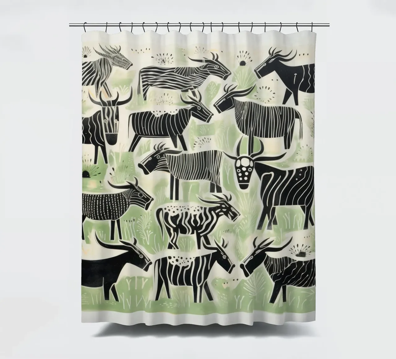 Gnu verde 3 tenda da doccia da Minimal Animal Art