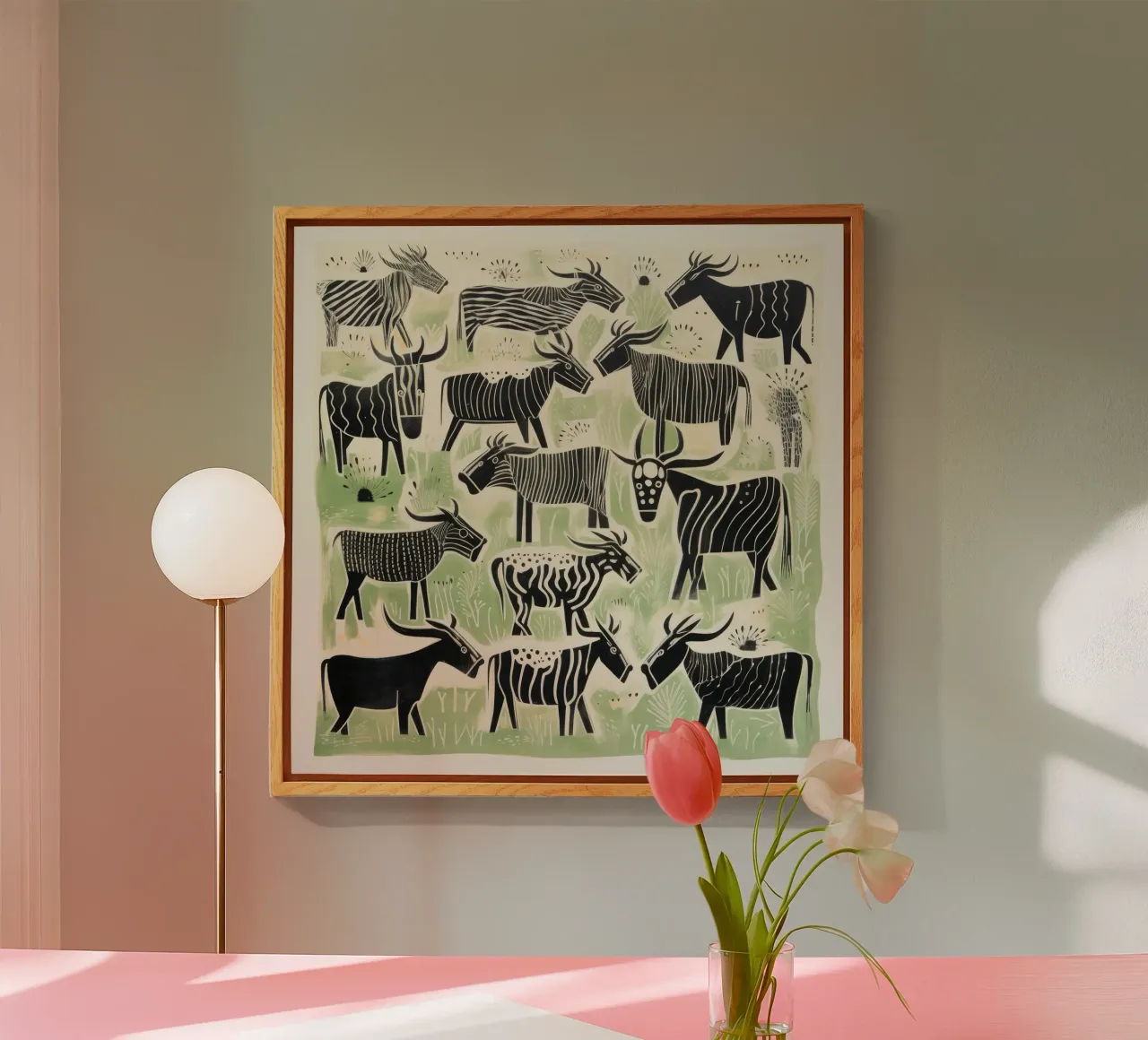 Gnu verde 3 plexiglass da Minimal Animal Art