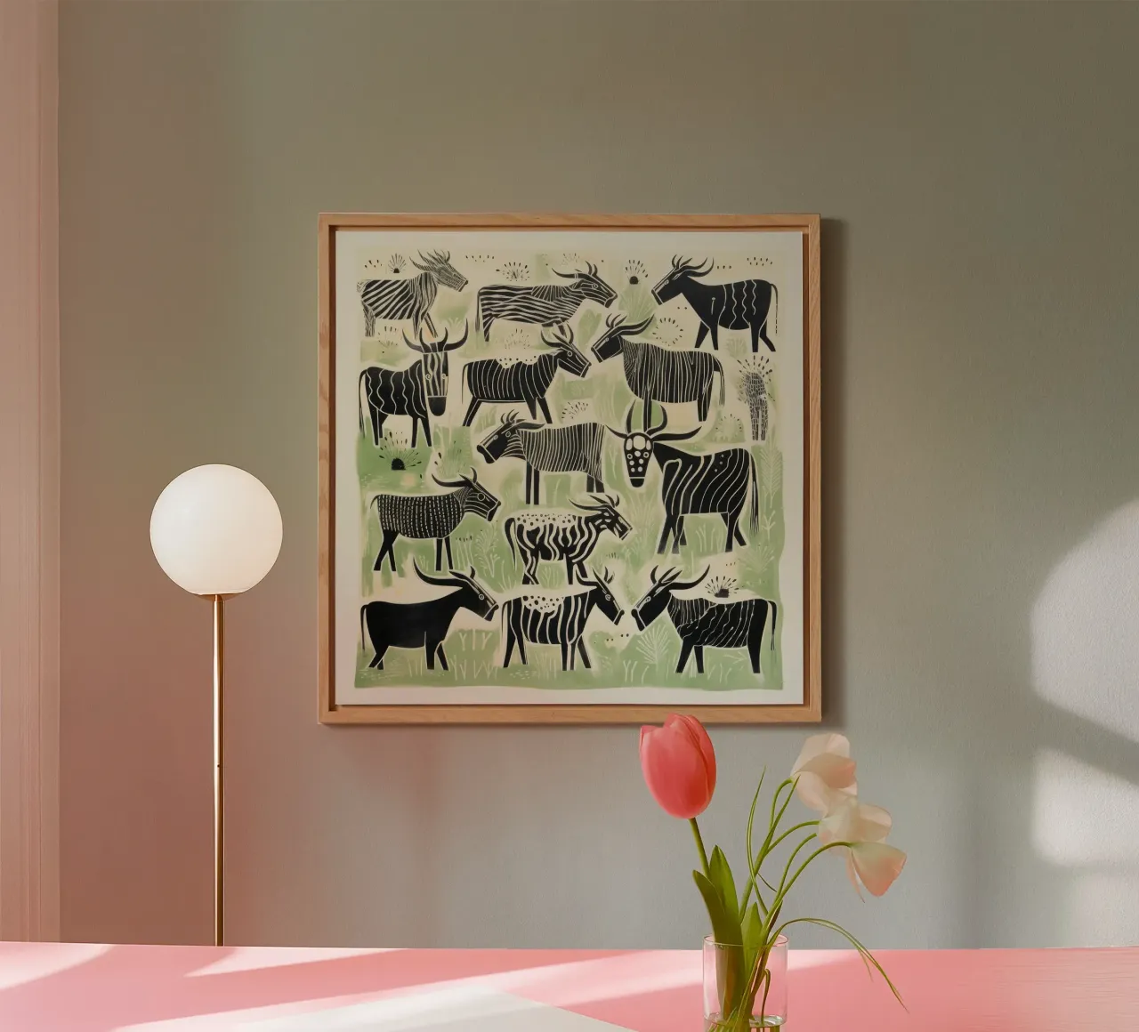 Gnu verde 3 alluminio dibond da Minimal Animal Art