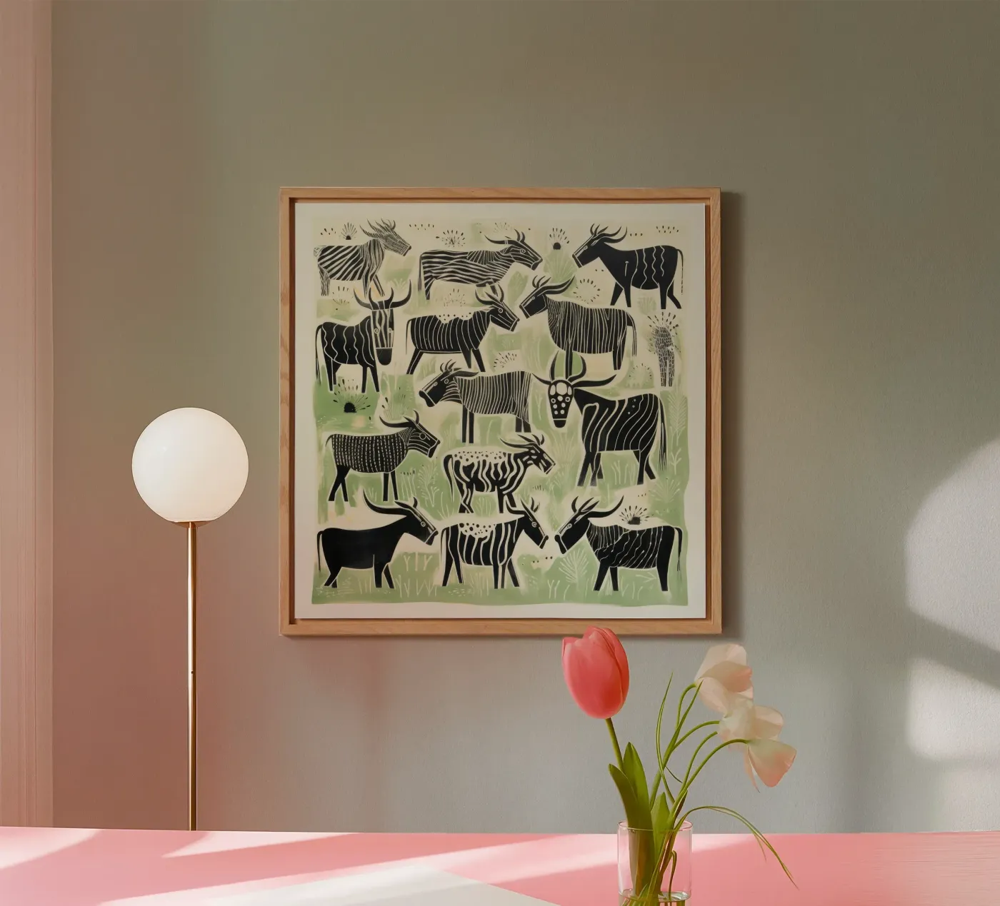 Gnu verdi alluminio dibond da Minimal Animal Art