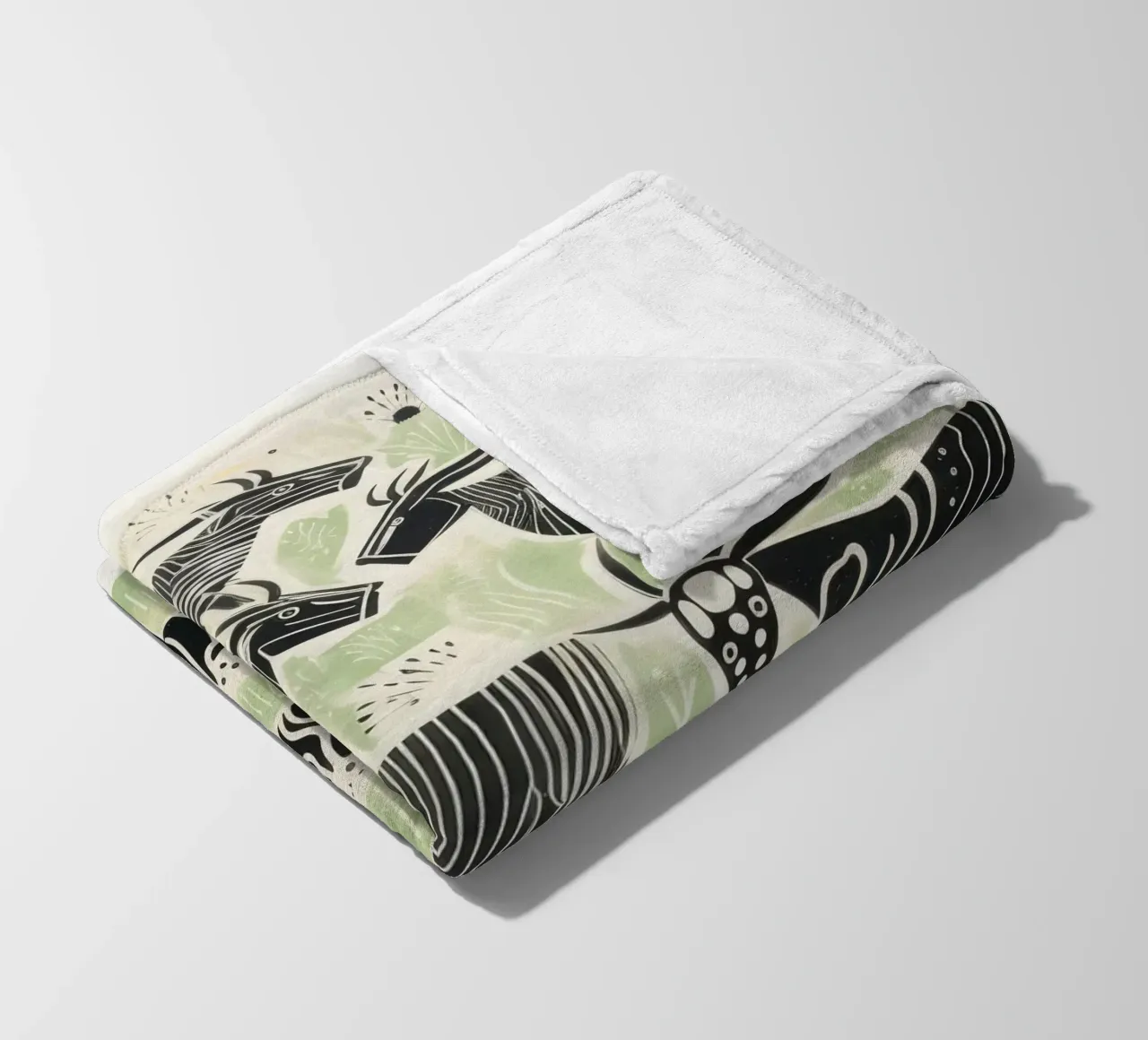 Gnu verde 3 coperta in pile da Minimal Animal Art