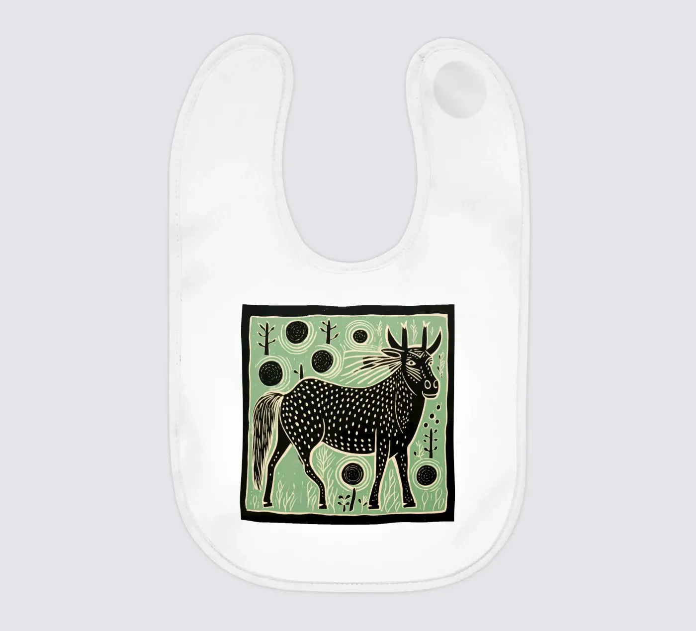 Green Wildebeest Babylätzchen von Minimal Animal Art