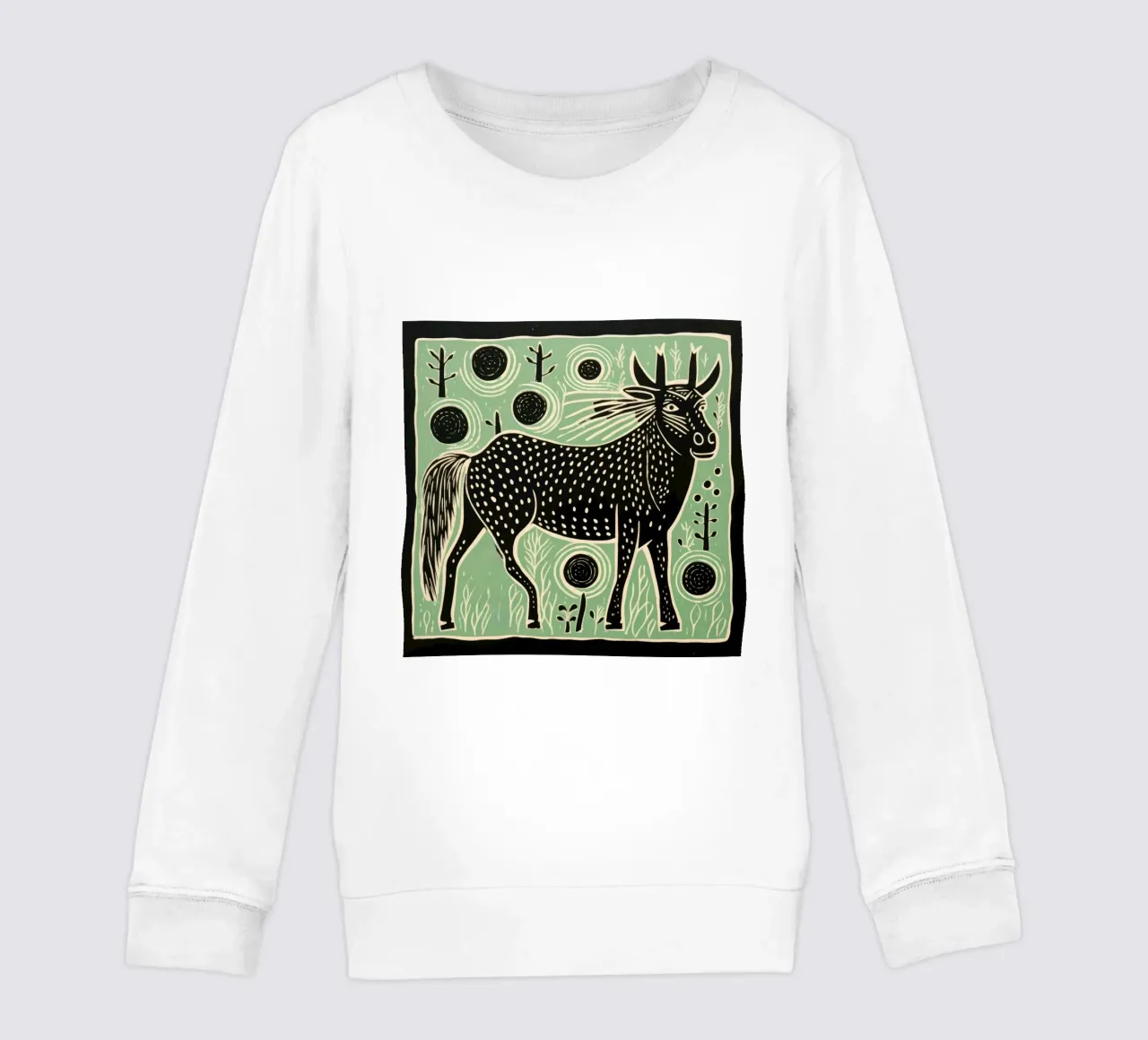 Gnu verde 4 felpa bambino da Minimal Animal Art