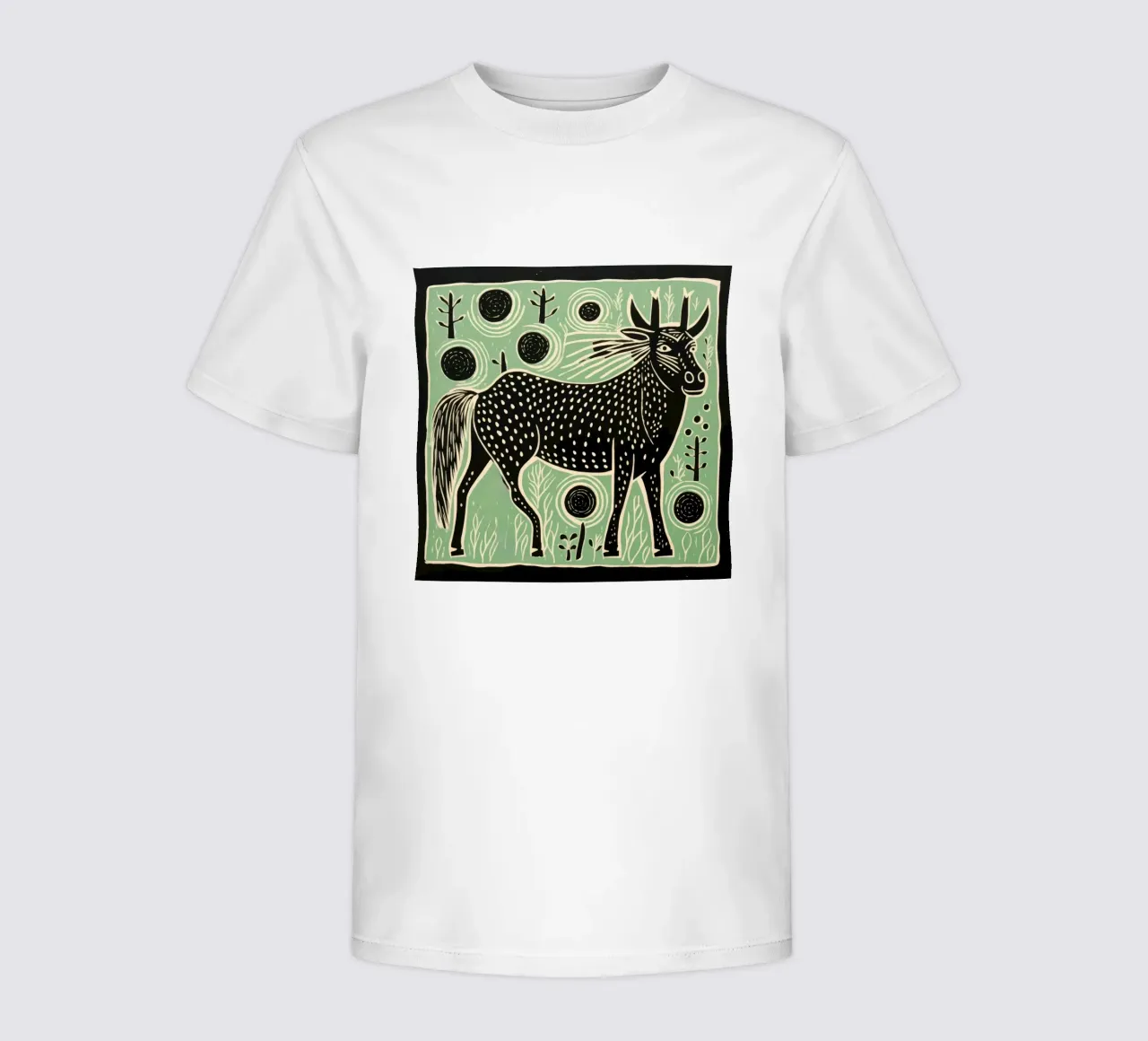 Green Wildebeest t-shirt bambini da Minimal Animal Art