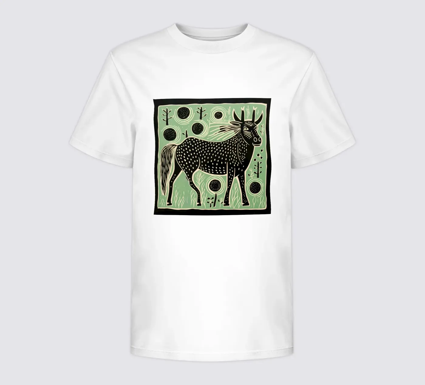 Green Wildebeest t-shirt bambini da Minimal Animal Art