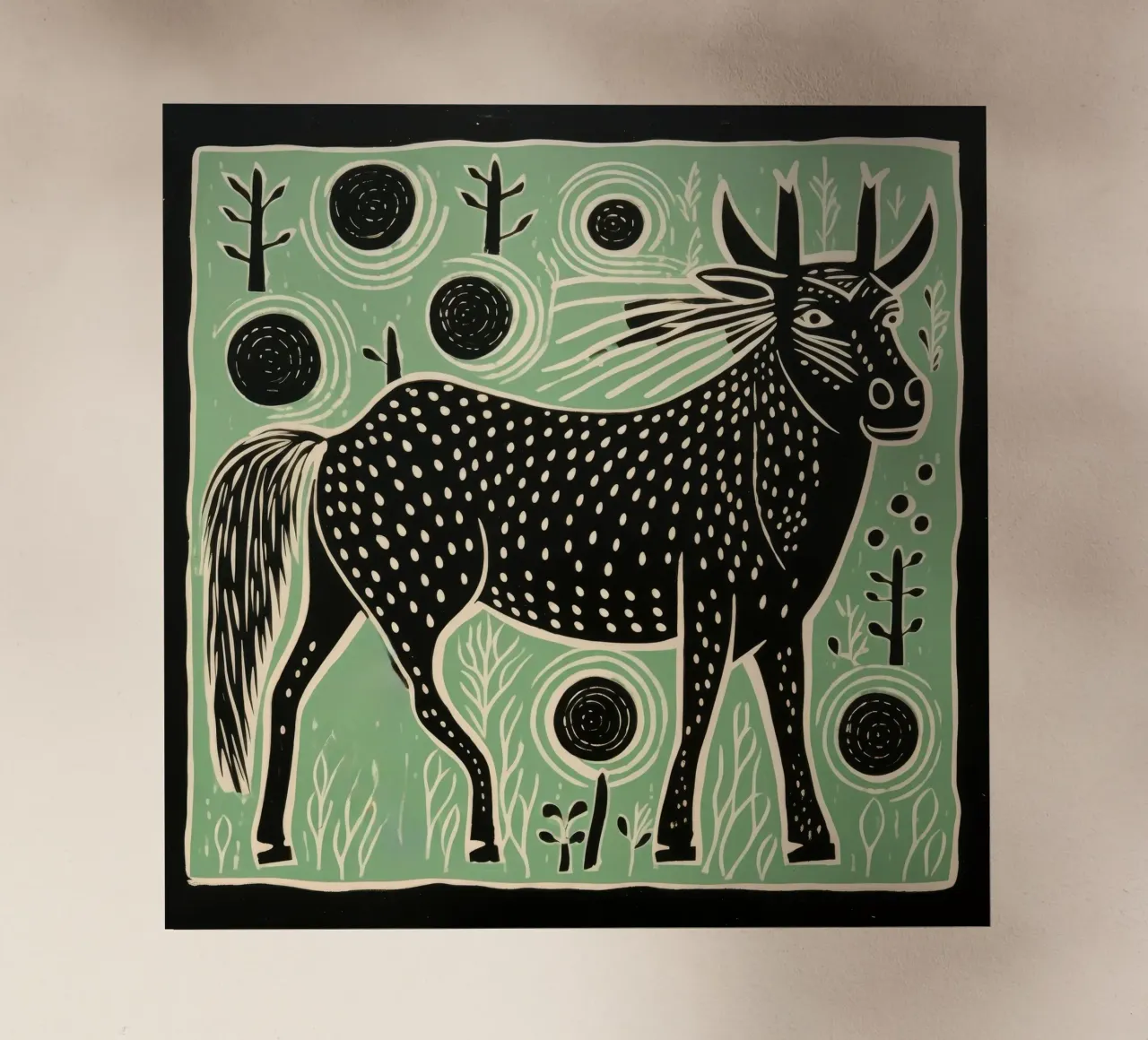 Gnu verde pellicola backlit da Minimal Animal Art