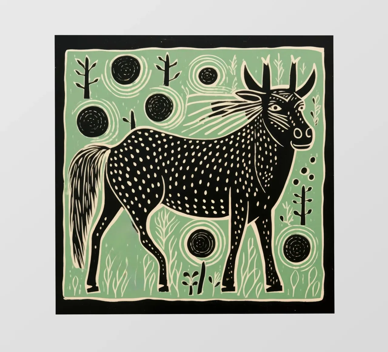 Gnu verde pellicola backlit da Minimal Animal Art