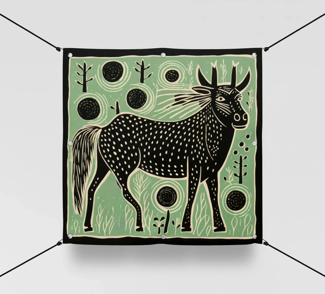 Gnu verde 4 telo in pvc da Minimal Animal Art