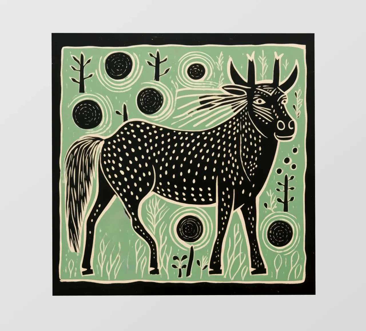 Gnu verde 4 telo in pvc da Minimal Animal Art