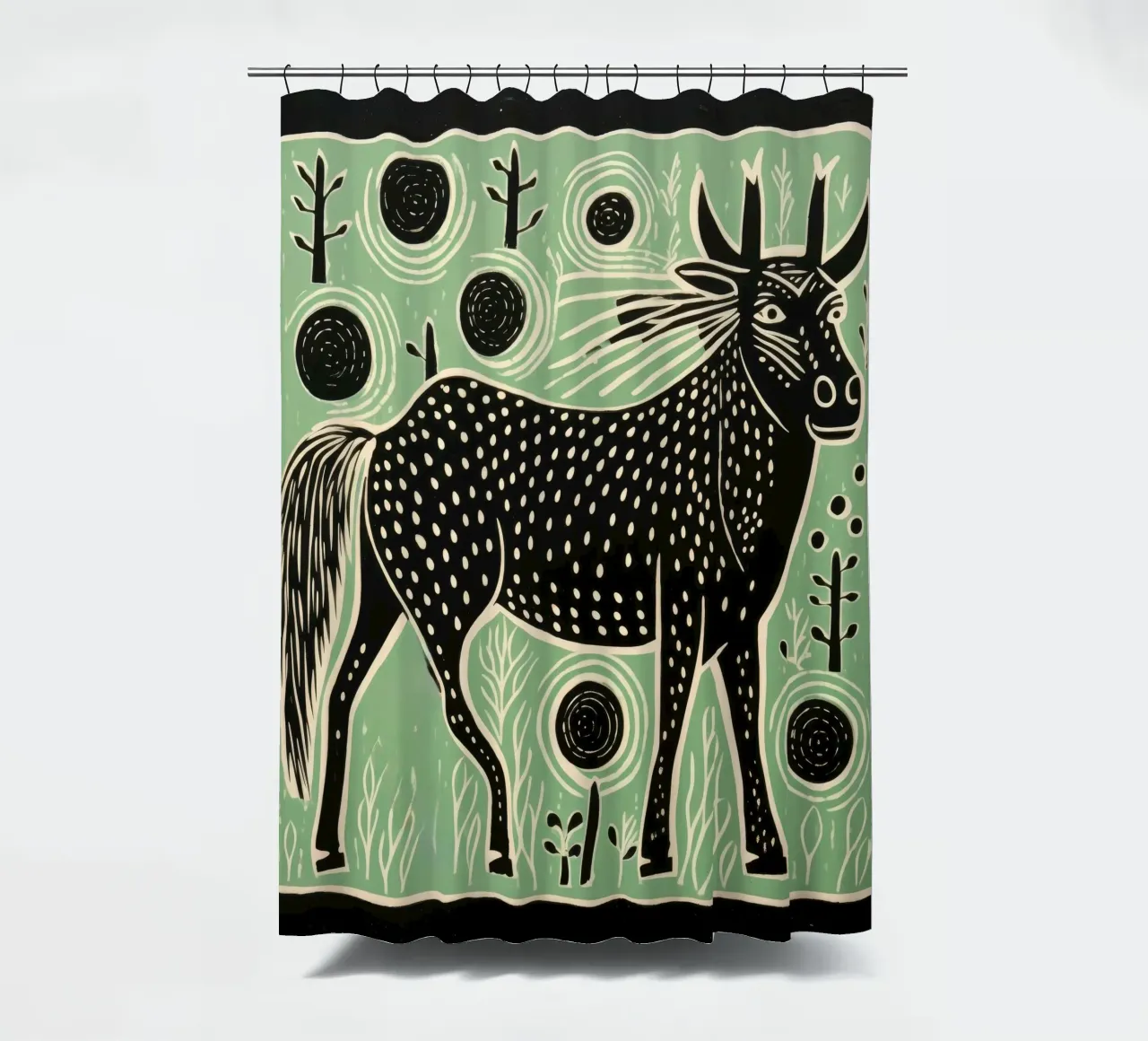 Gnu verde 4 tenda da doccia da Minimal Animal Art