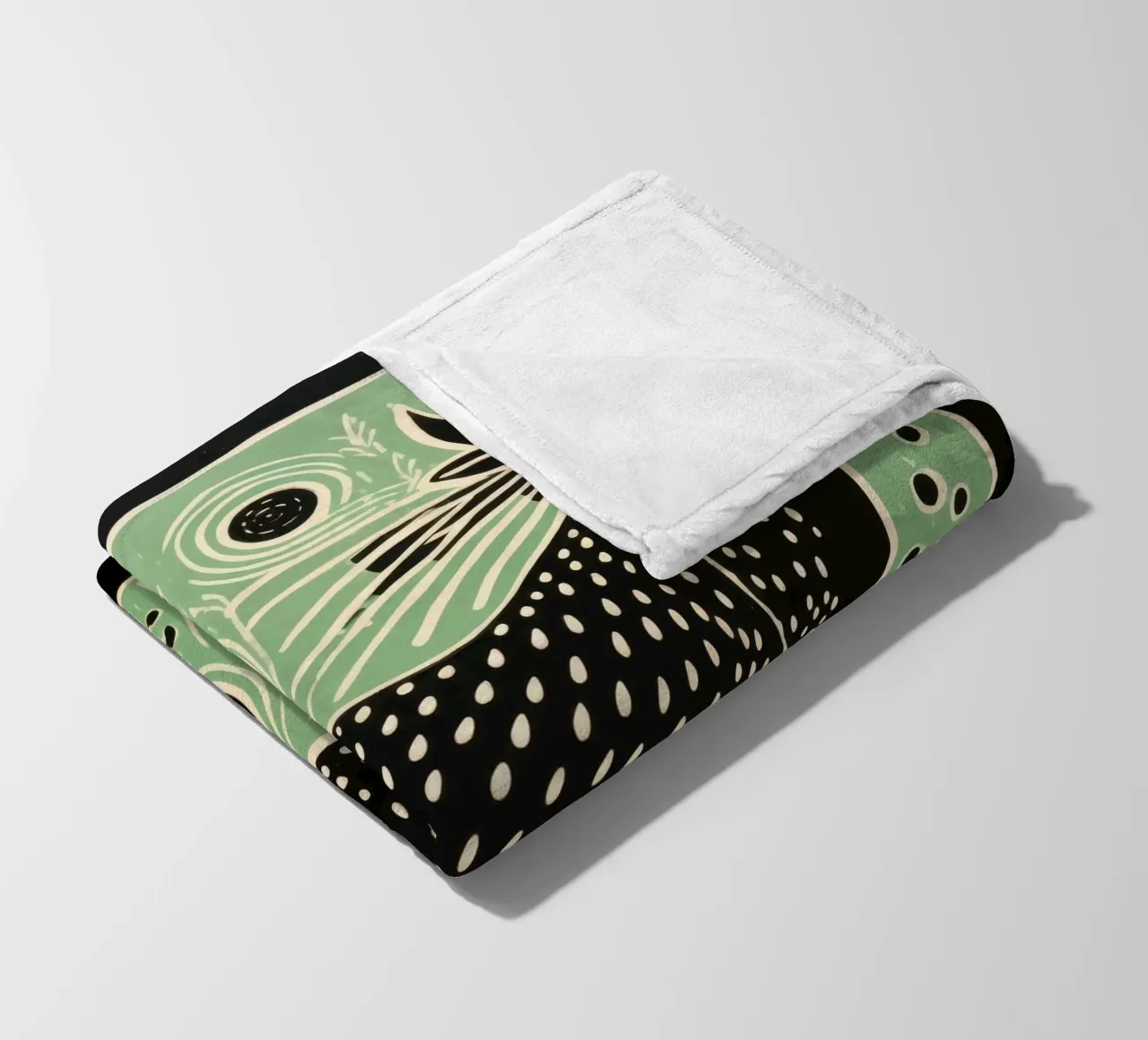Gnu verde 4 coperta in pile da Minimal Animal Art
