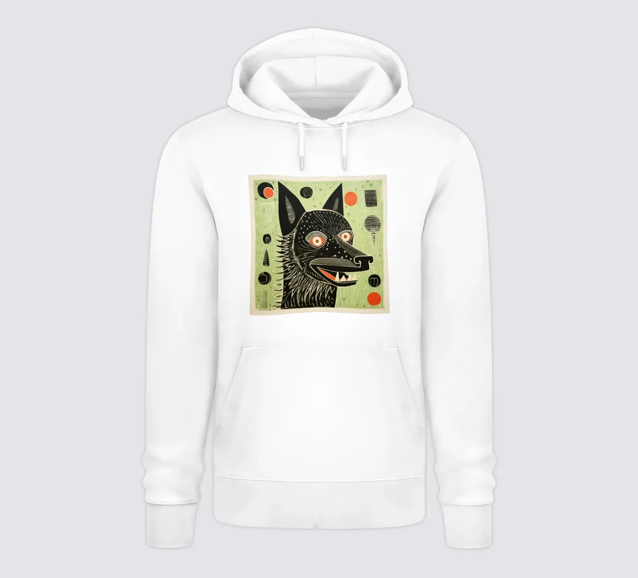 Lupo Verde 1 felpa con cappuccio da Minimal Animal Art