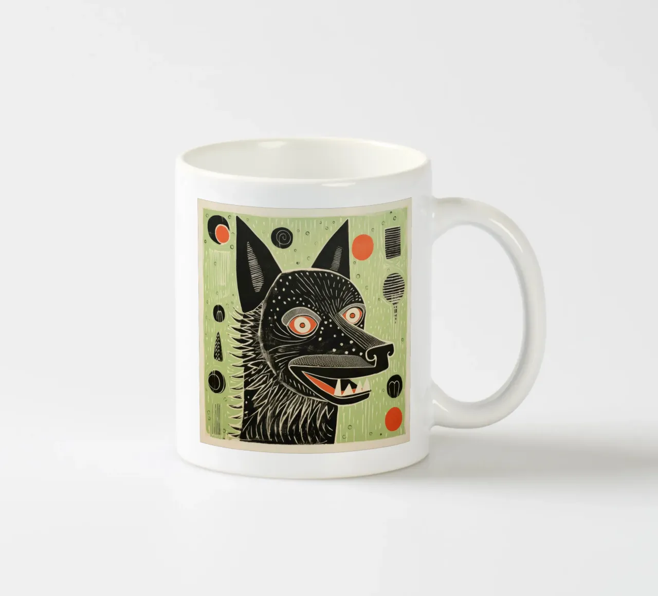 Lupo Verde 1 tazza in ceramica da Minimal Animal Art