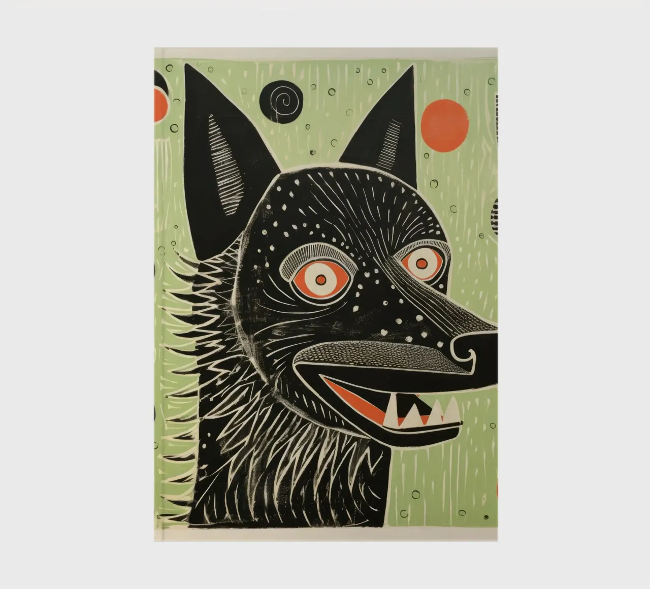 Green Wolf 1 notebook by Minimal Animal Art