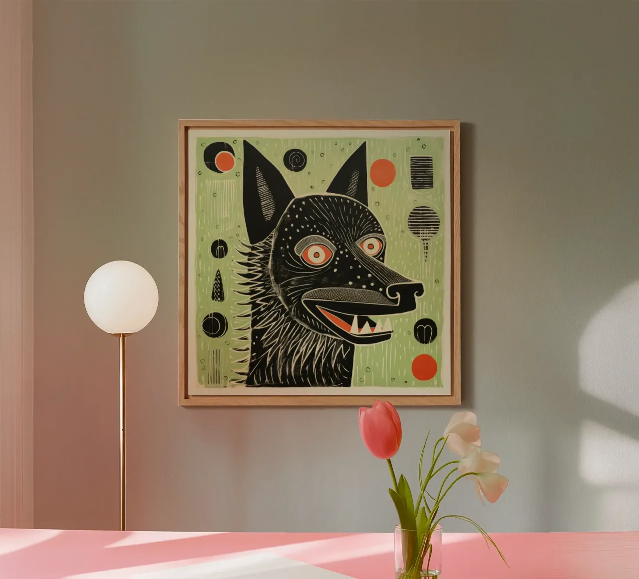 Lupo Verde 1 alluminio dibond da Minimal Animal Art