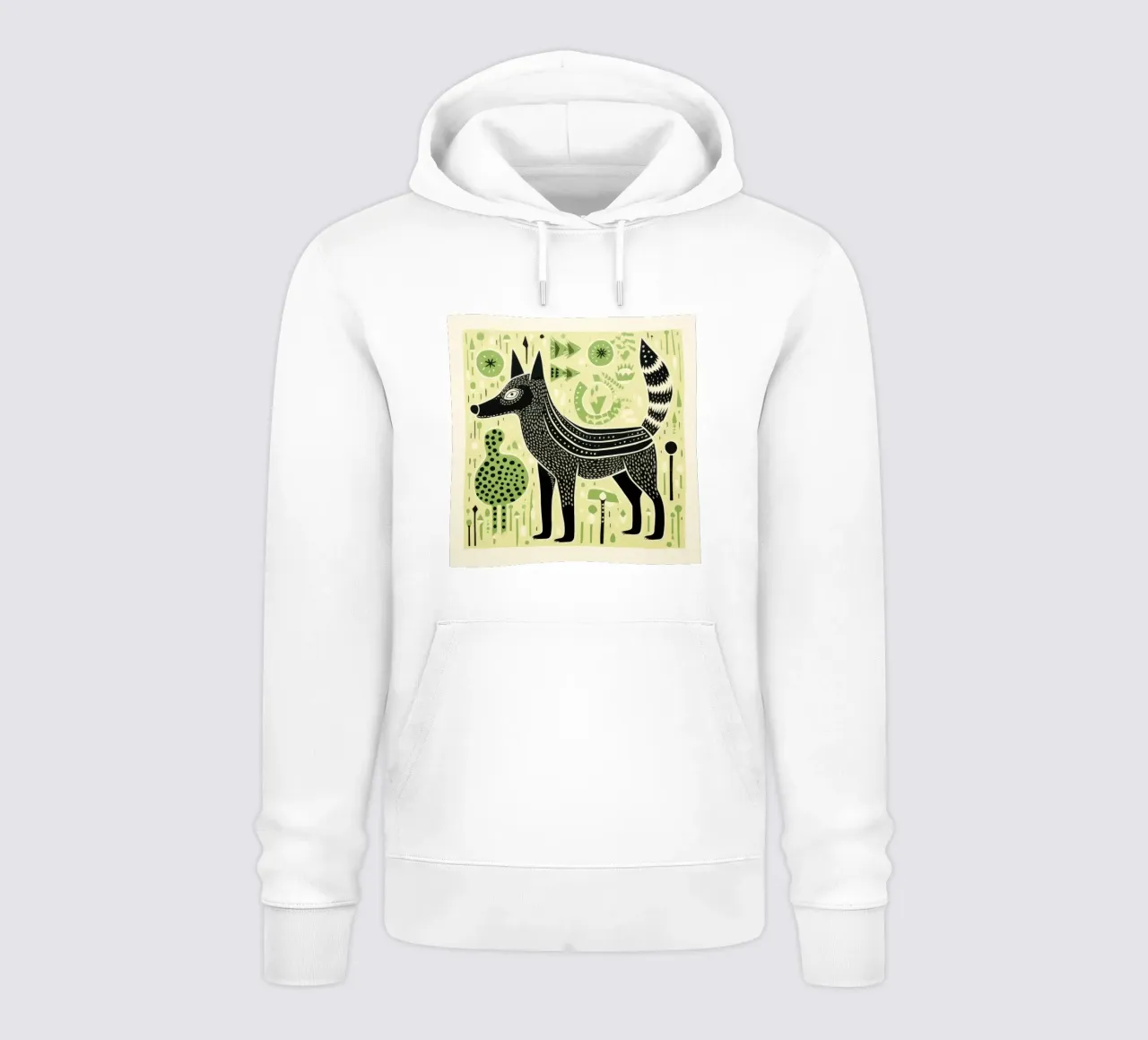 Lupo Verde 2 felpa con cappuccio da Minimal Animal Art