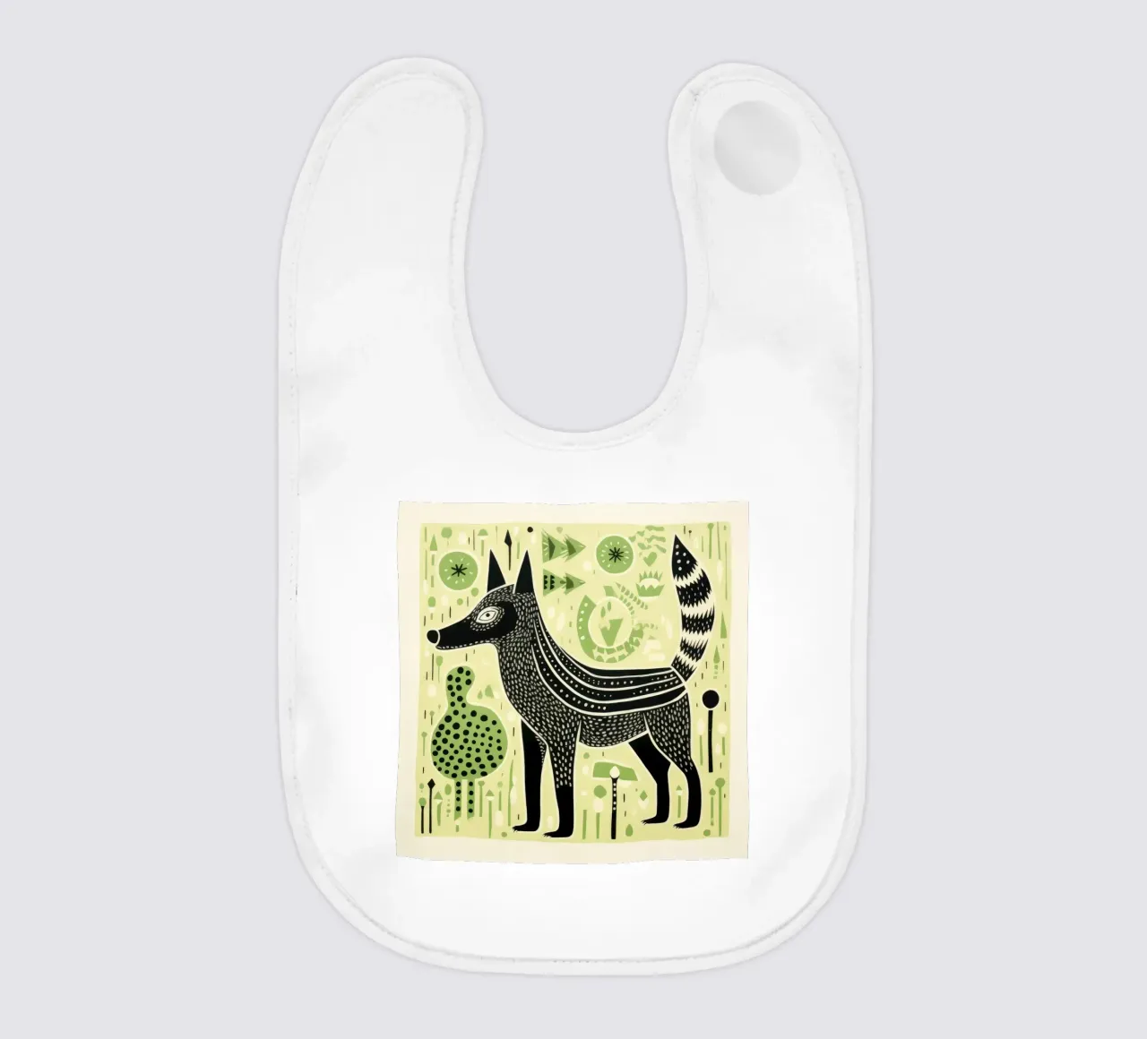 Lupo Verde 2 bavaglino da Minimal Animal Art