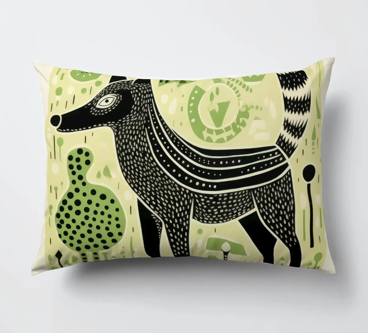 Lupo Verde 2 cuscino da Minimal Animal Art