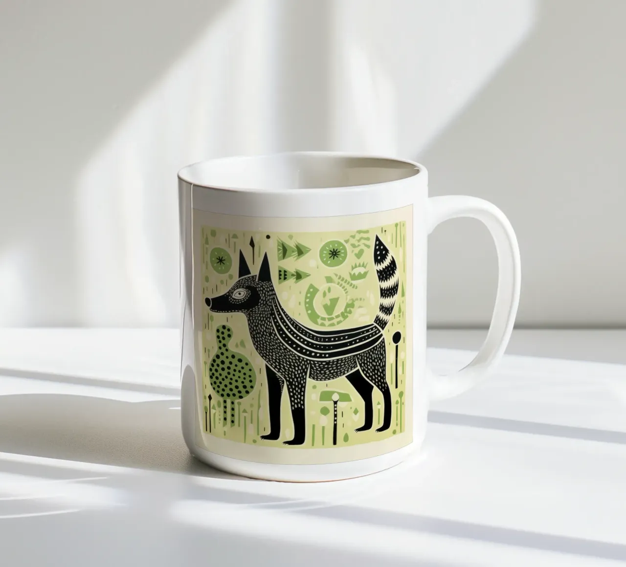 Lupo Verde 2 tazza in ceramica da Minimal Animal Art