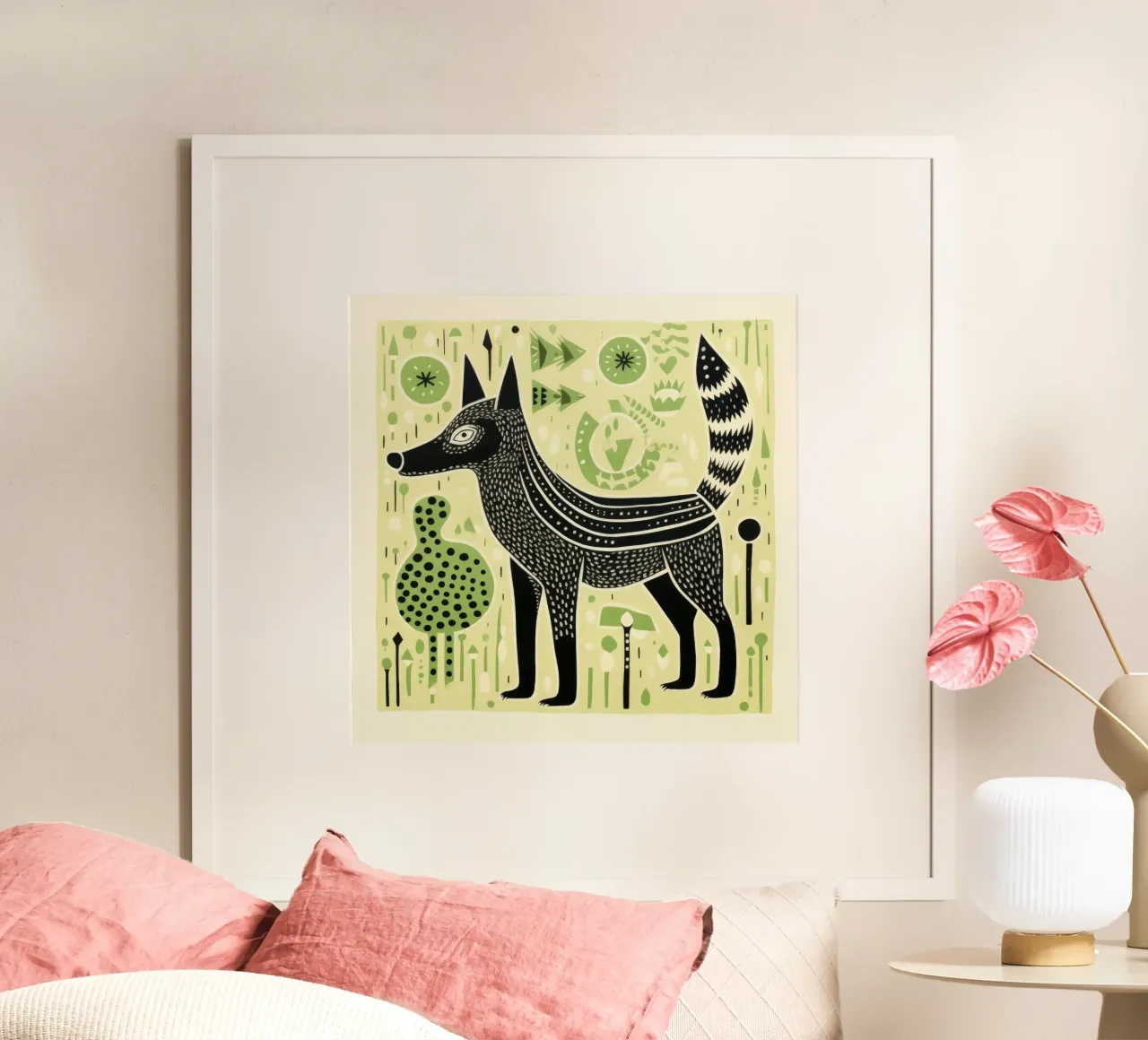 Lupo Verde 2 carta hahnemühle da Minimal Animal Art
