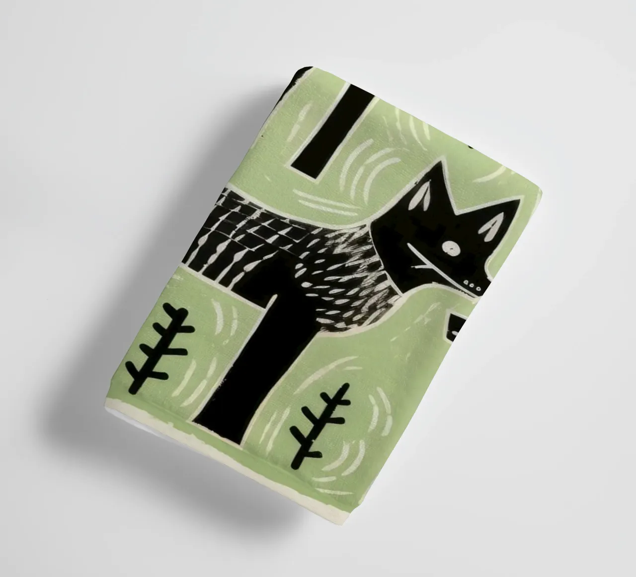 Green Wolf 3 towel by Minimal Animal Art