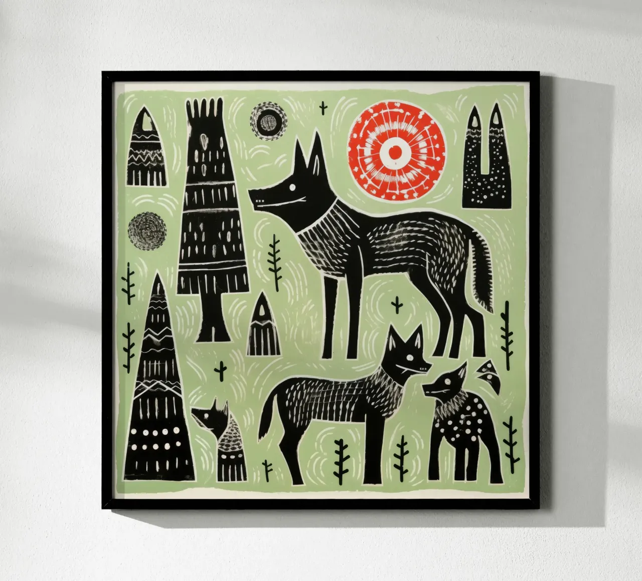 Green Wolf 3 hahnemühle by Minimal Animal Art