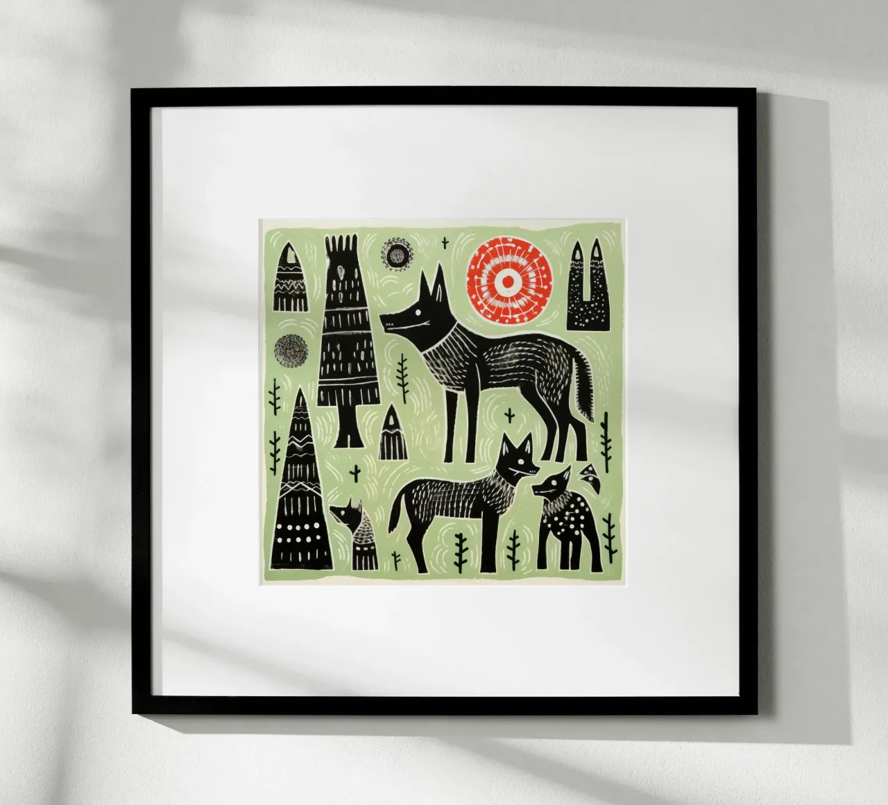 Green Wolf 3 hahnemühle by Minimal Animal Art