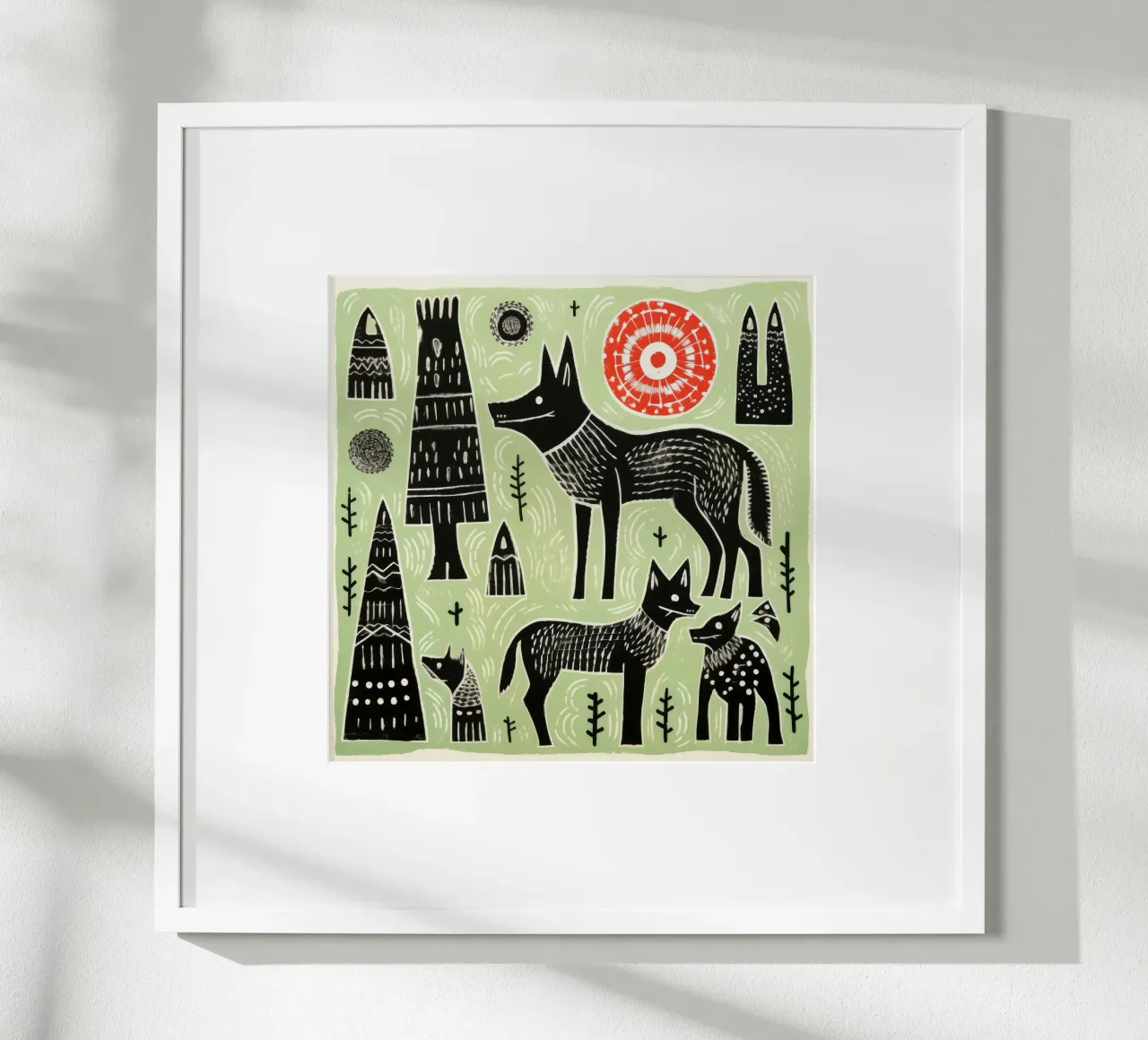 Green Wolf 3 hahnemühle by Minimal Animal Art
