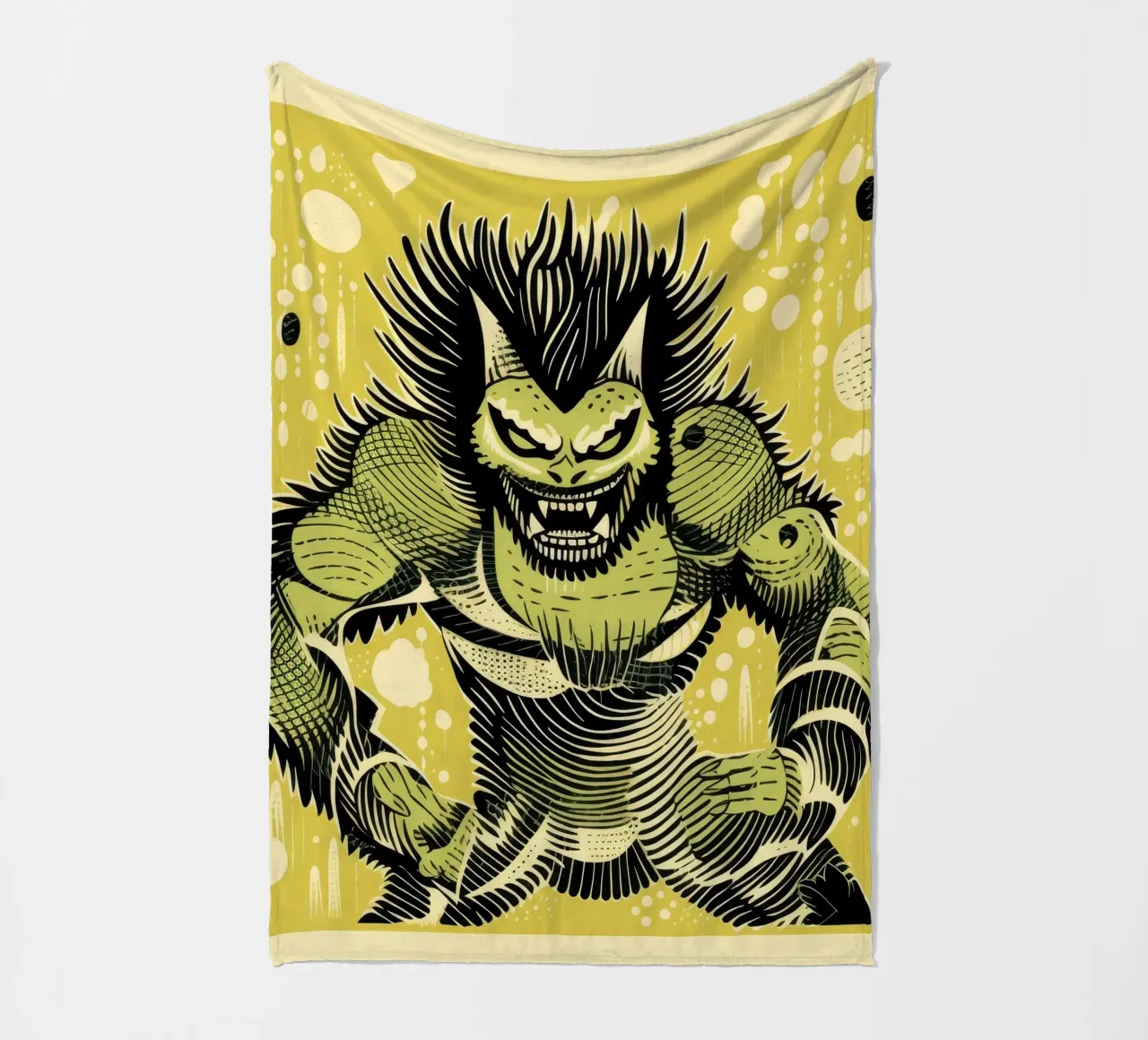 Wolverine verde 1 coperta in pile da Minimal Animal Art