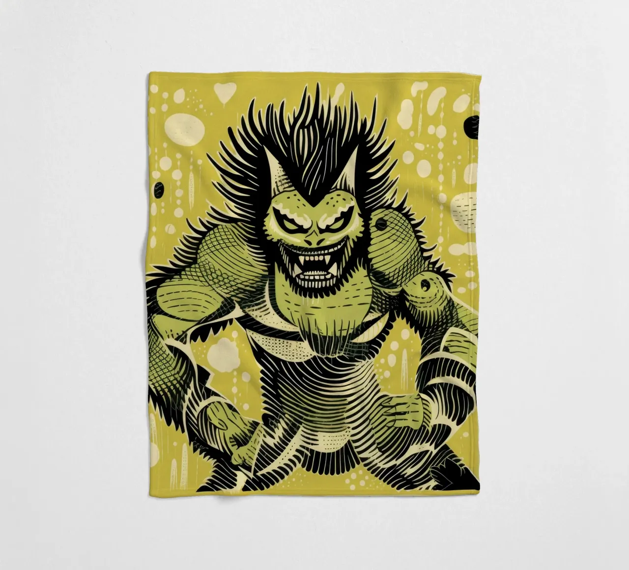 Wolverine verde 1 coperta in pile da Minimal Animal Art