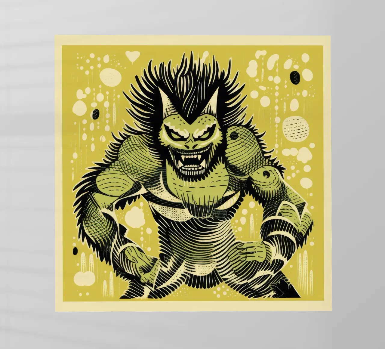 Wolverine verde 1 pellicola backlit da Minimal Animal Art