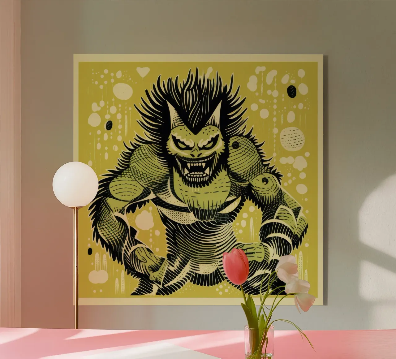 Green Wolverine plexiglass da Minimal Animal Art