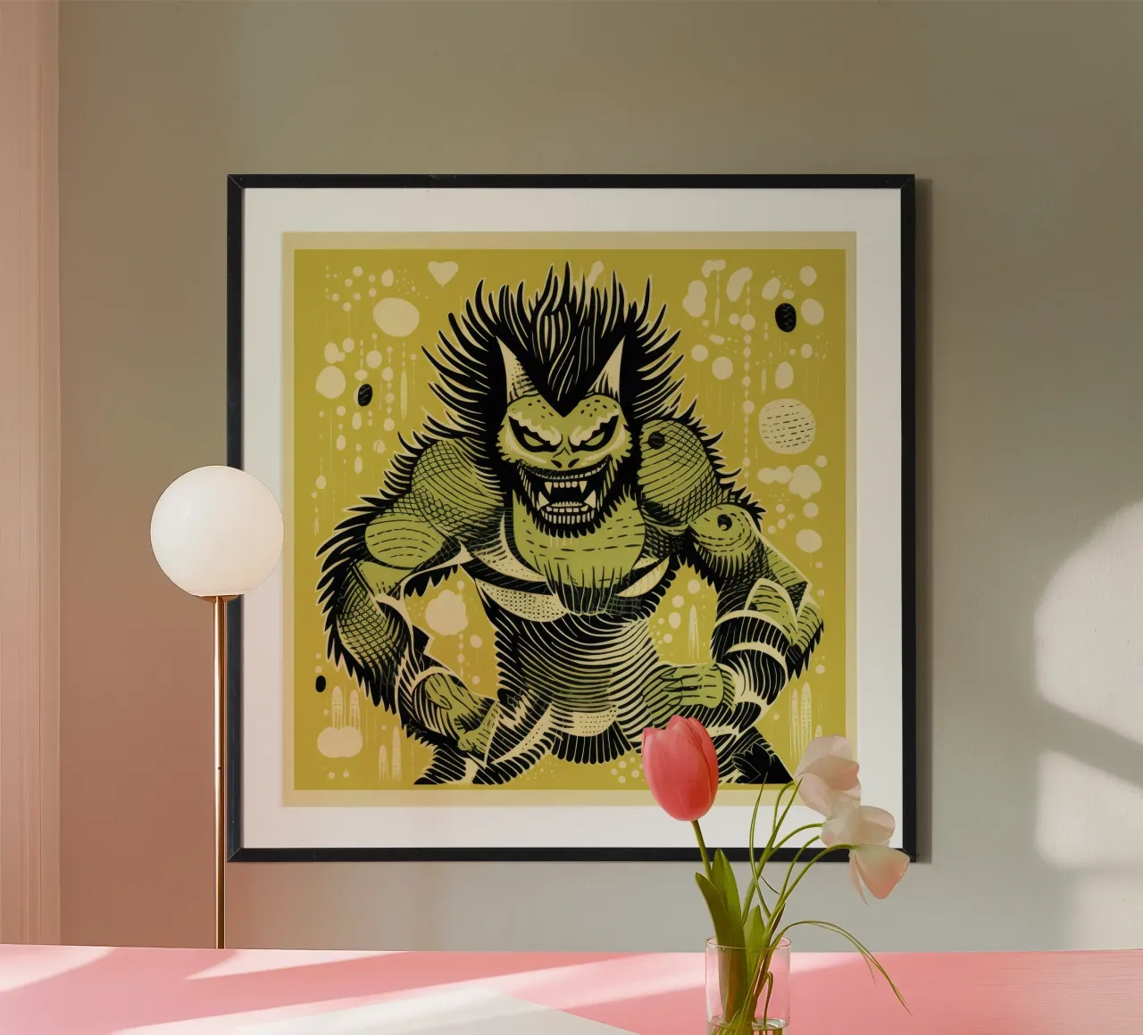 Wolverine verde poster da Minimal Animal Art
