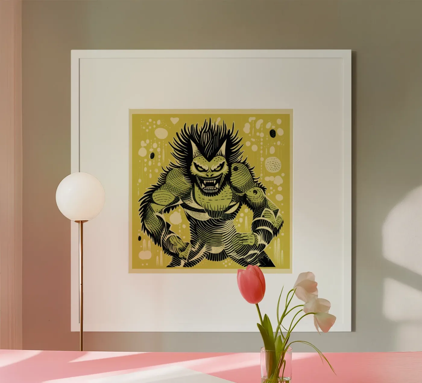 Green Wolverine poster by Minimal Animal Art