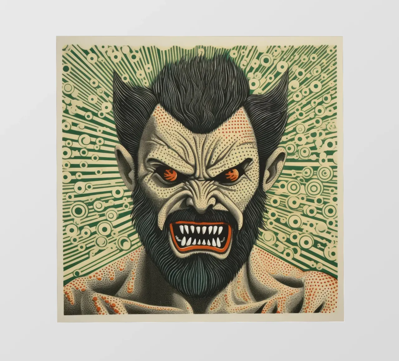 Wolverine verde 2 telo in pvc da Minimal Animal Art