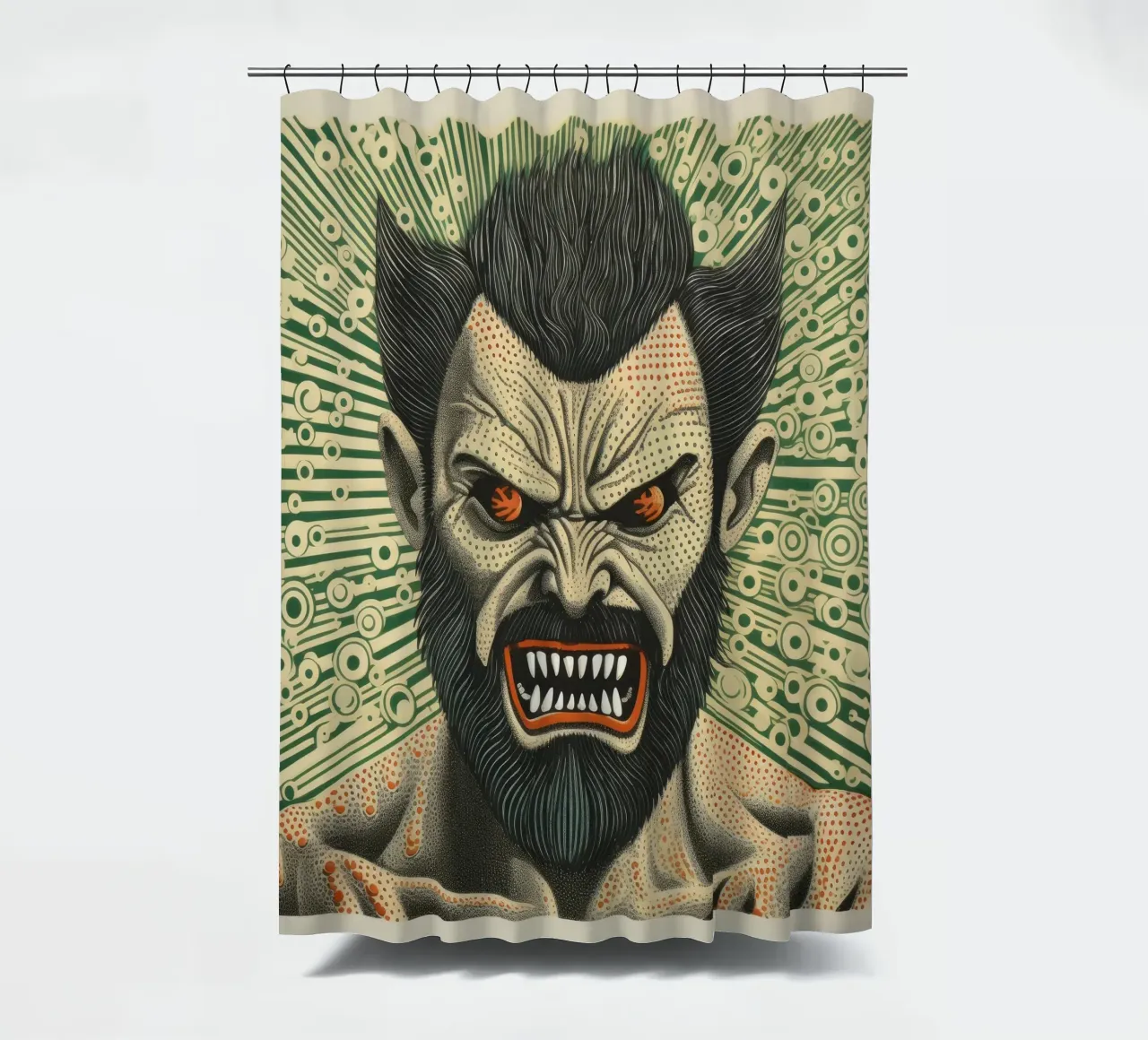 Wolverine verde 2 tenda da doccia da Minimal Animal Art