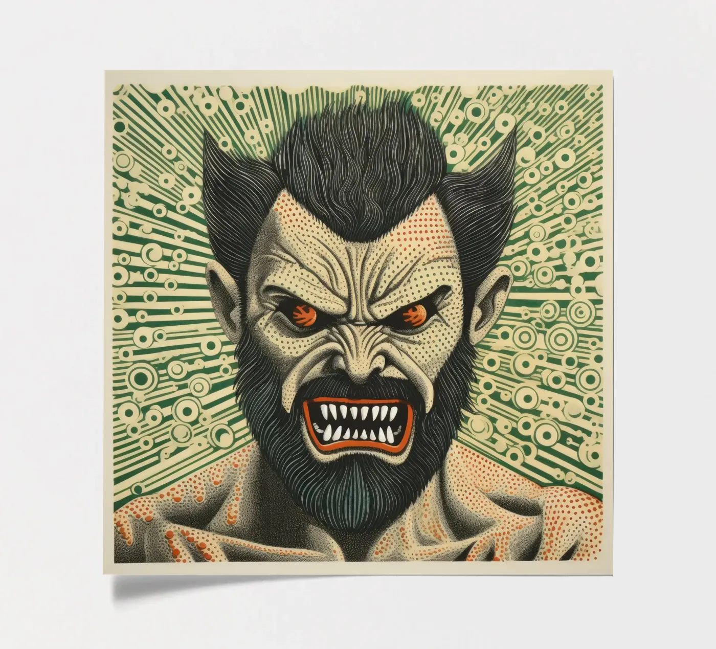 Green Wolverine sticker sheet by Minimal Animal Art