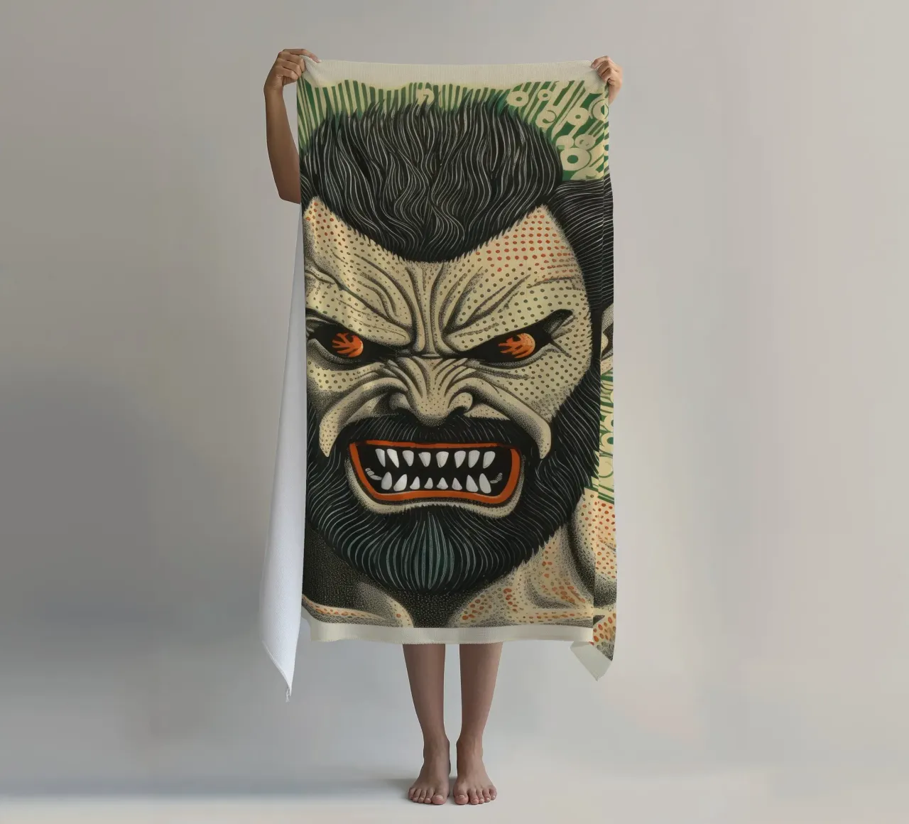 Wolverine verde 2 telo mare da Minimal Animal Art