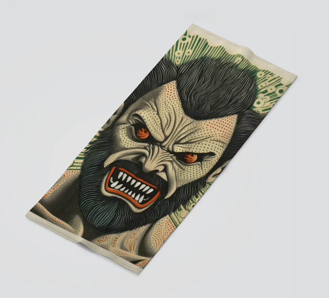 Wolverine verde 2 telo mare da Minimal Animal Art