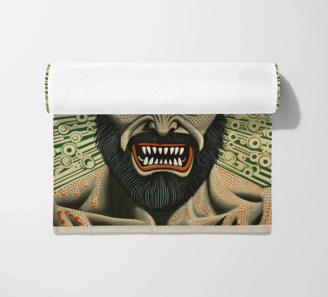Wolverine verde 2 telo mare da Minimal Animal Art