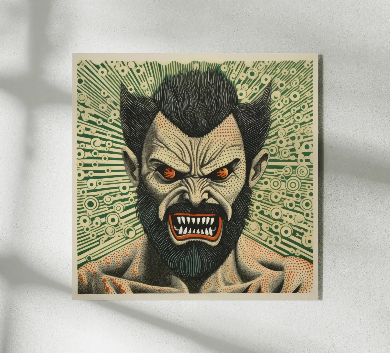 Wolverine verde plexiglass da Minimal Animal Art