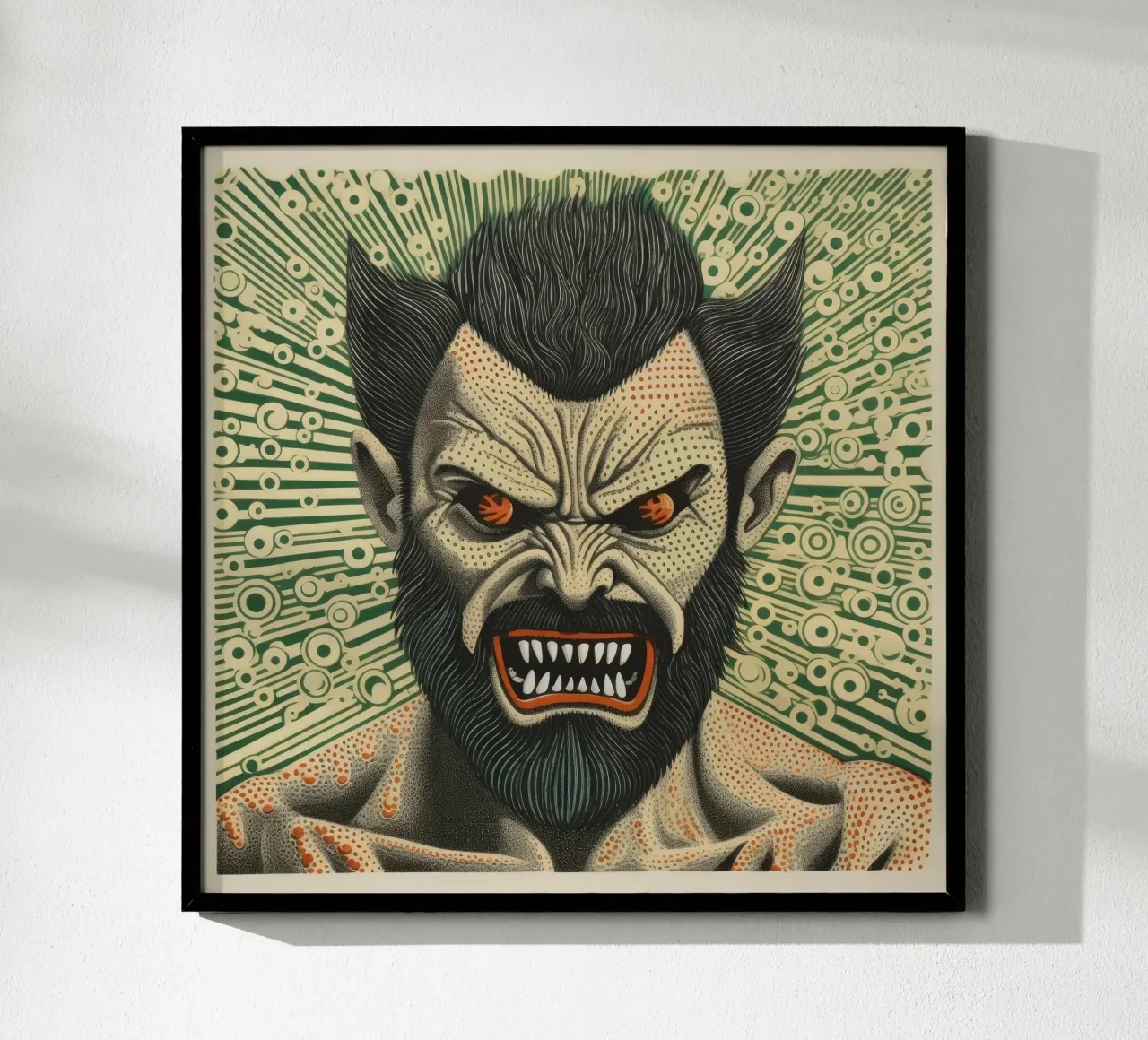 Wolverine verde poster da Minimal Animal Art
