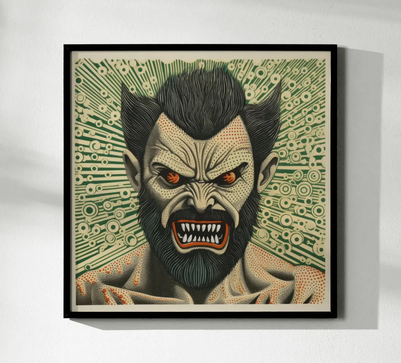 Green Wolverine poster by Minimal Animal Art