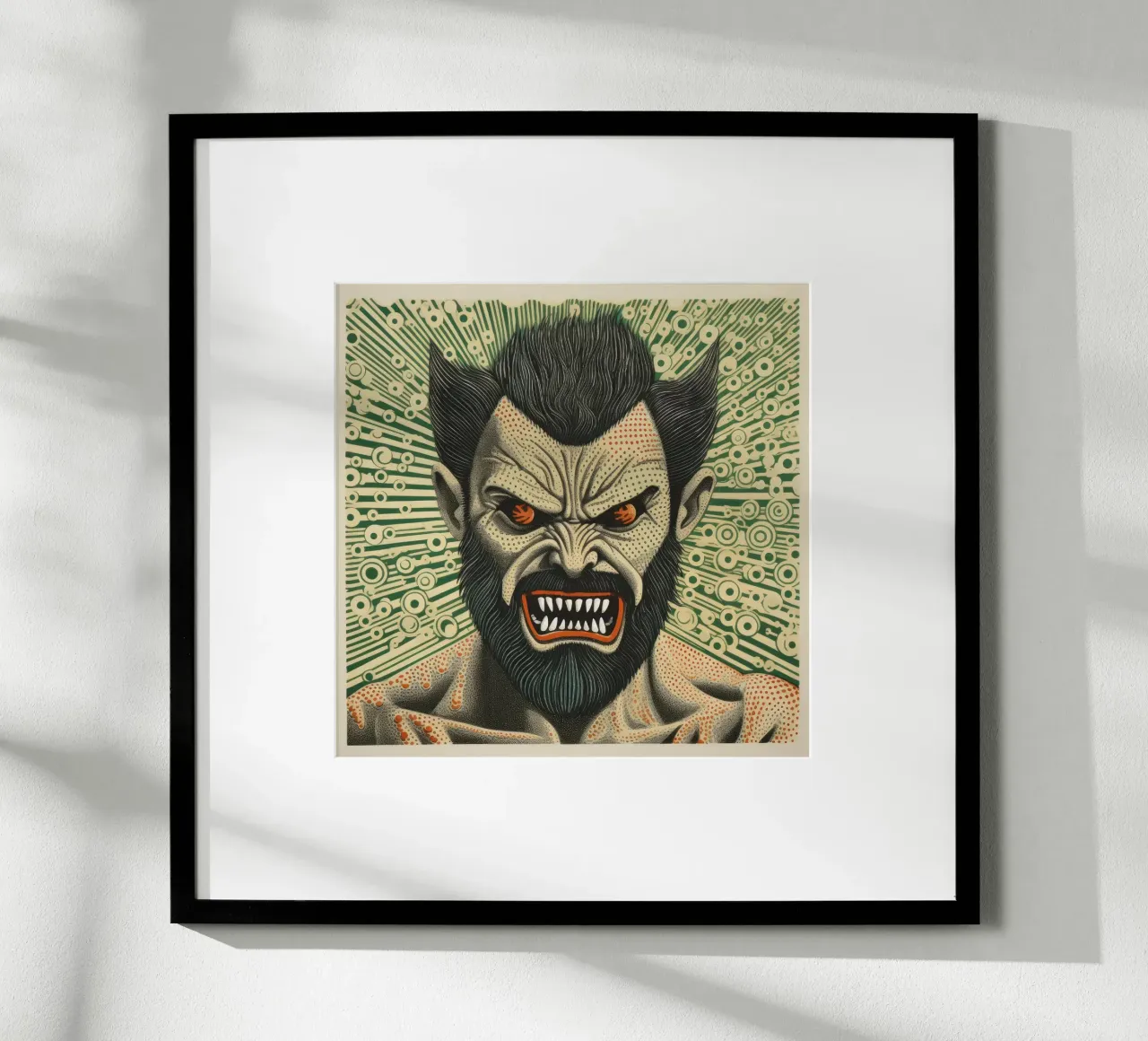 Wolverine verde poster da Minimal Animal Art