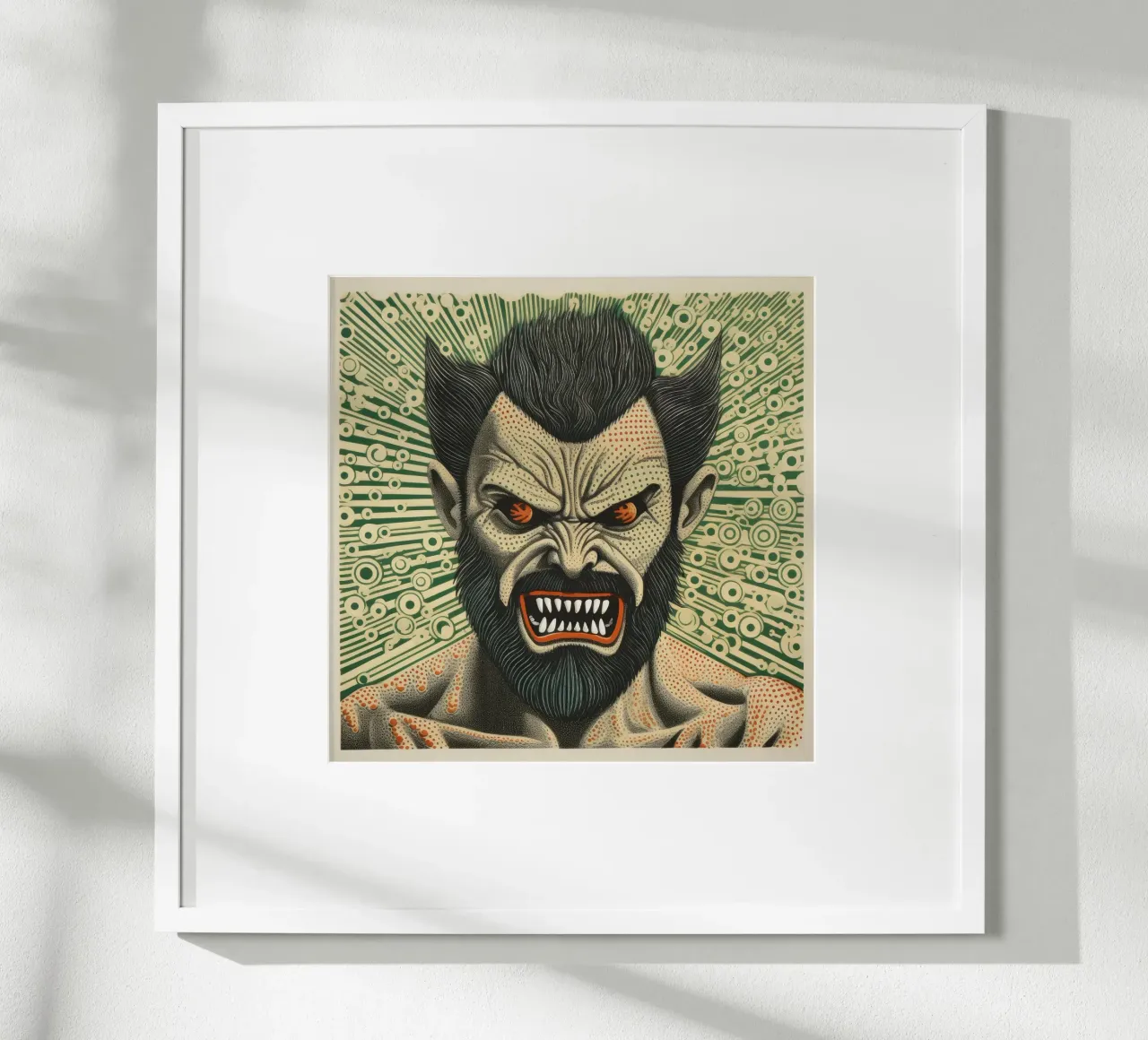 Wolverine verde poster da Minimal Animal Art