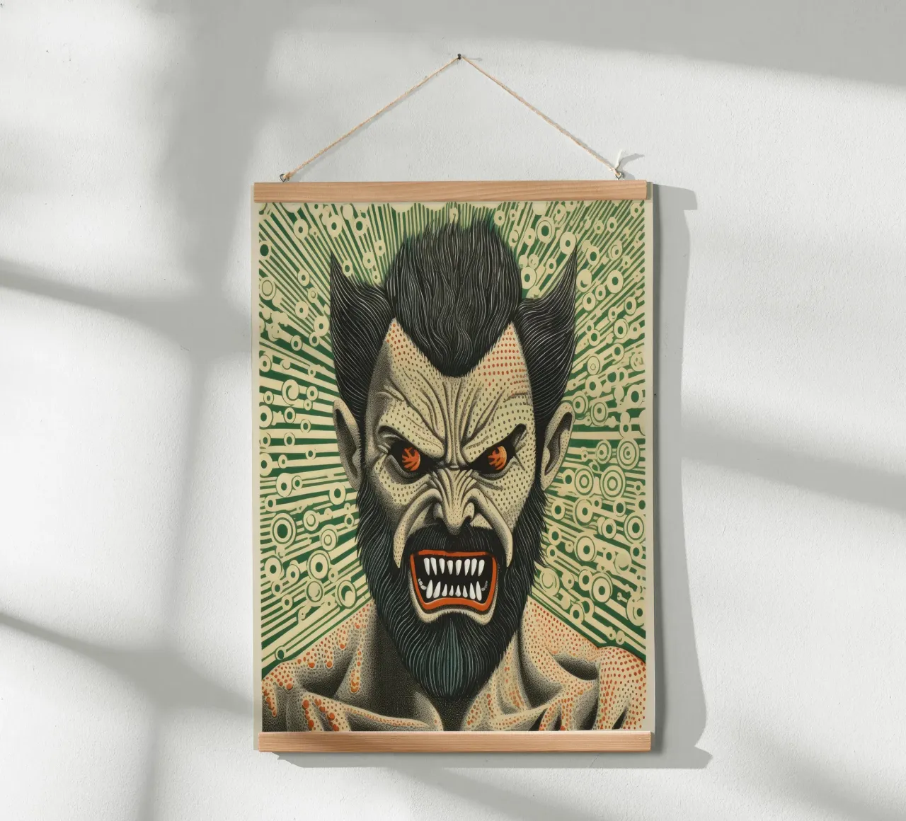 Wolverine verde poster da Minimal Animal Art