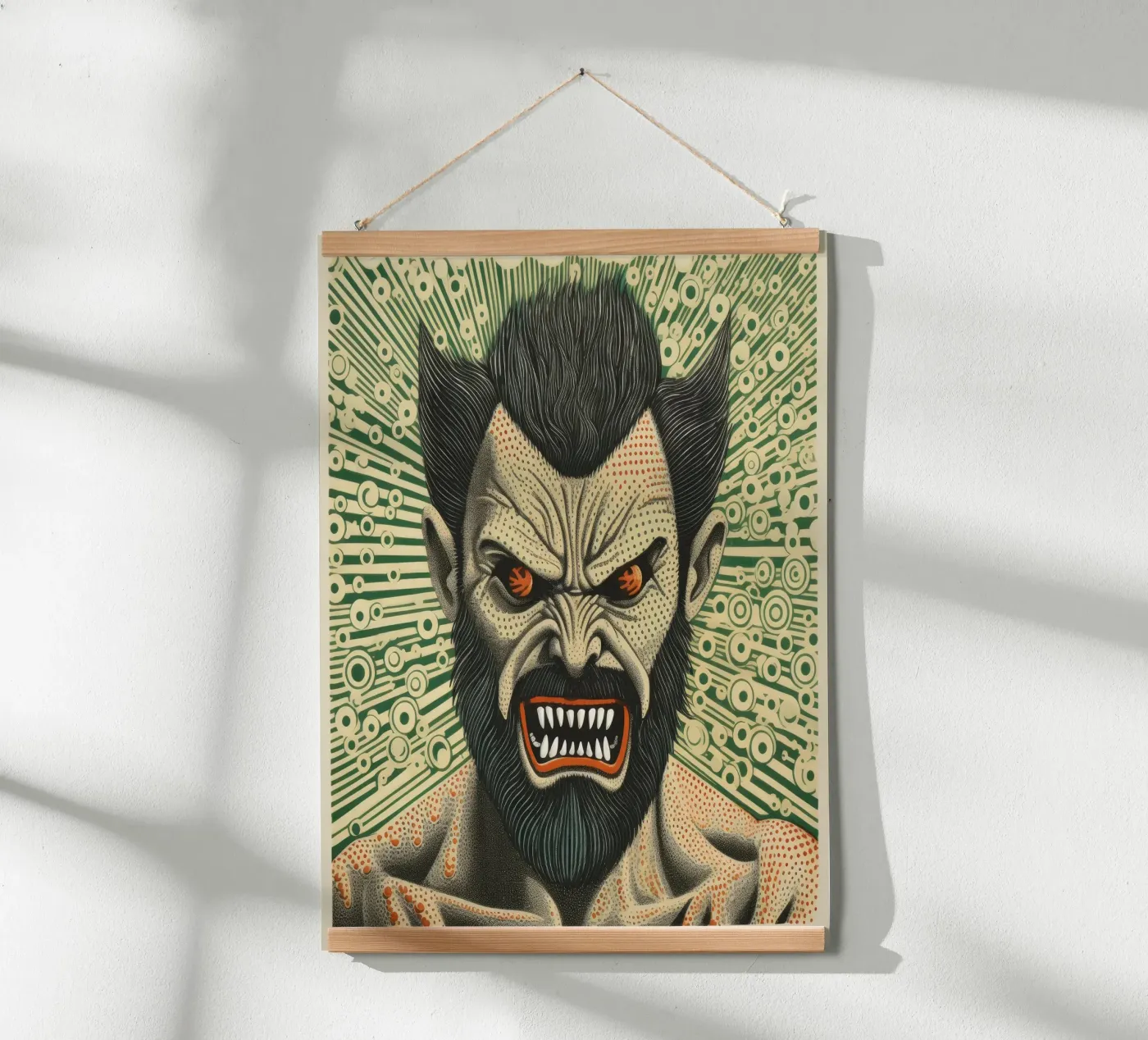 Green Wolverine poster by Minimal Animal Art