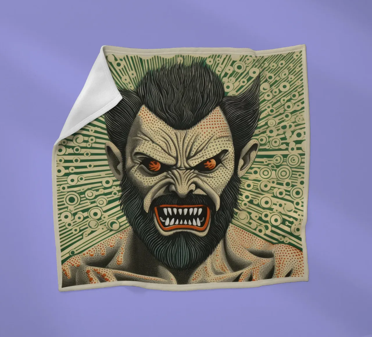 Wolverine verde 2 coperta in pile da Minimal Animal Art